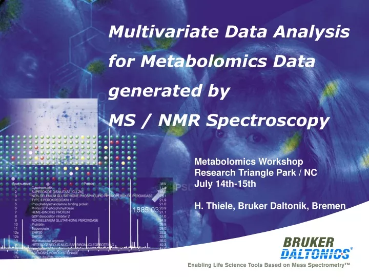 multivariate data analysis for metabolomics data