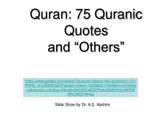 Quran: 75 Quranic Quotes  and “Others”