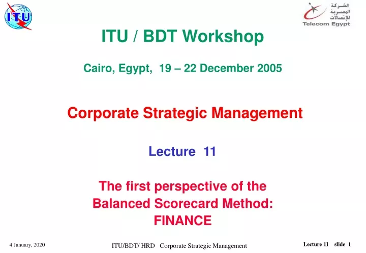 itu bdt workshop cairo egypt 19 22 december 2005