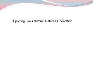 Sporting Lee’s Summit Referee Orientation