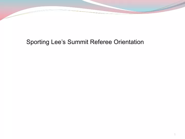 sporting lee s summit referee orientation