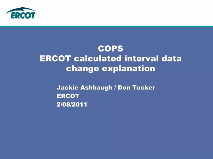 cops ercot calculated interval data change explanation