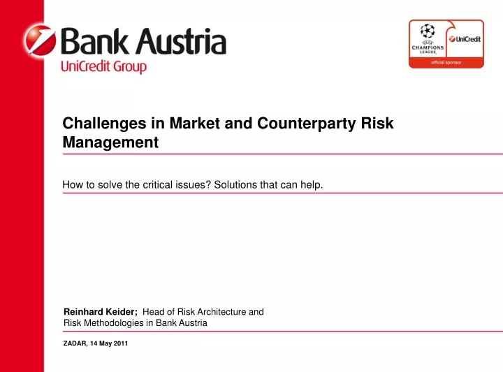 challenges in market and counterparty risk management