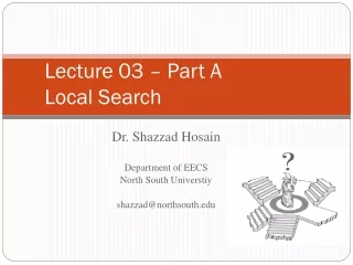 Lecture 03 – Part A Local Search