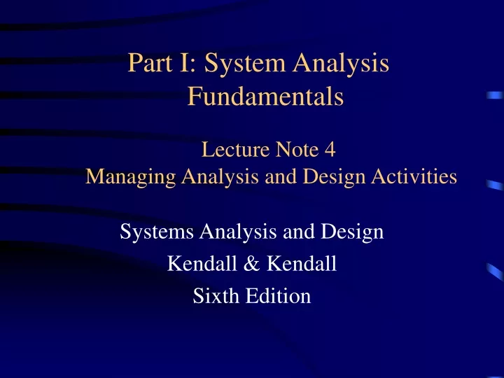 lecture note 4 managing analysis and design activities