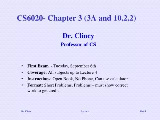 CS6020- Chapter 3 (3A and 10.2.2)