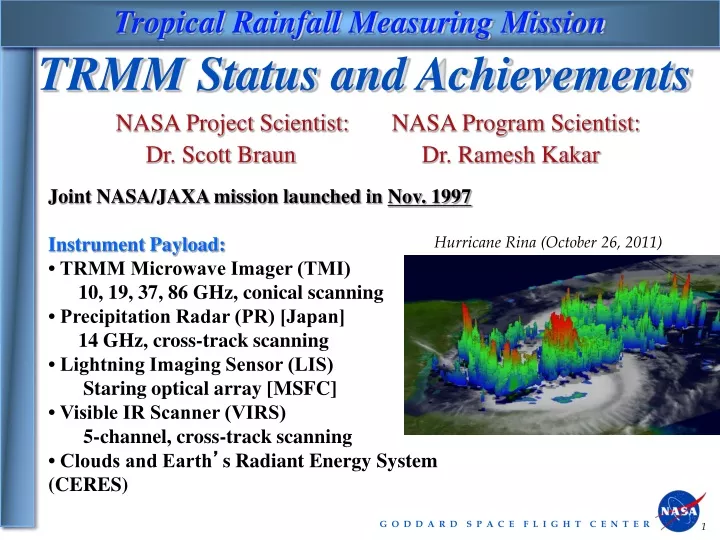 tropical rainfall measuring mission
