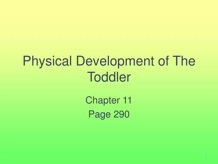 physical development of the toddler