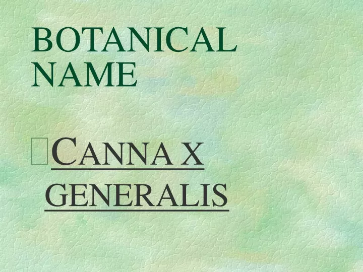 botanical name