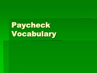 Paycheck Vocabulary