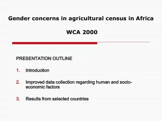 Gender concerns in agricultural census in Africa  WCA 2000