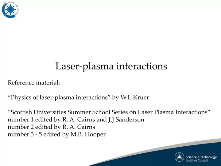 laser plasma interactions