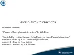 Laser-plasma interactions - slide 1