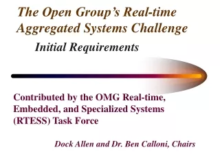 The Open Group’s Real-time Aggregated Systems Challenge