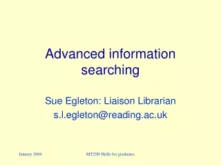 Advanced information searching