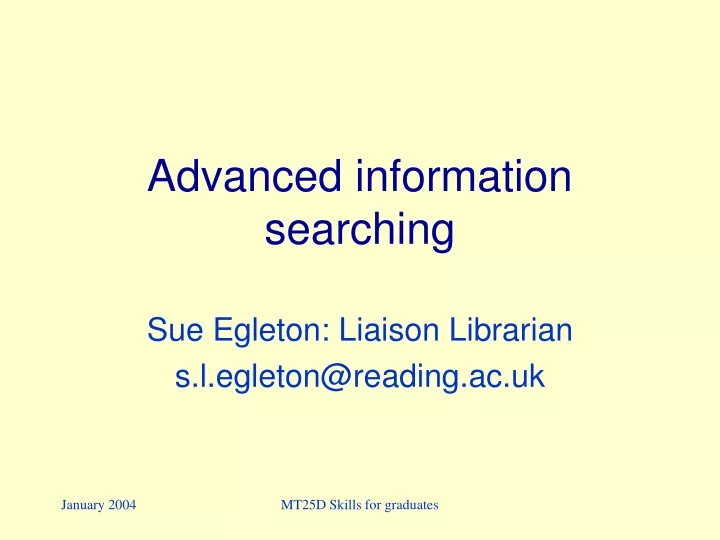 advanced information searching