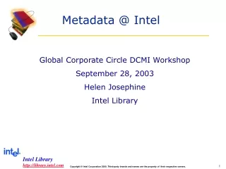 Metadata @ Intel