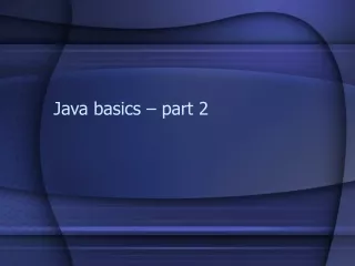 Java basics – part 2