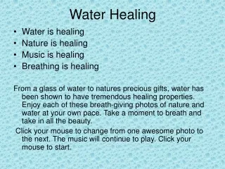 Water Healing
