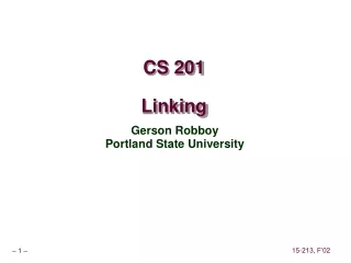 CS 201 Linking