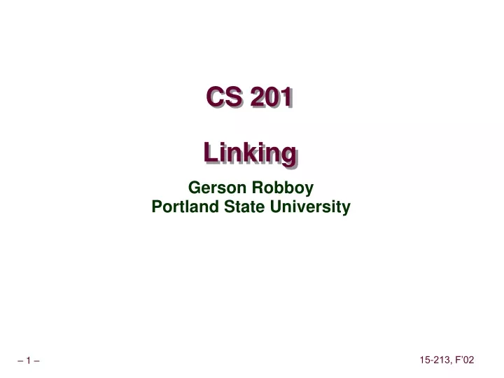 cs 201 linking