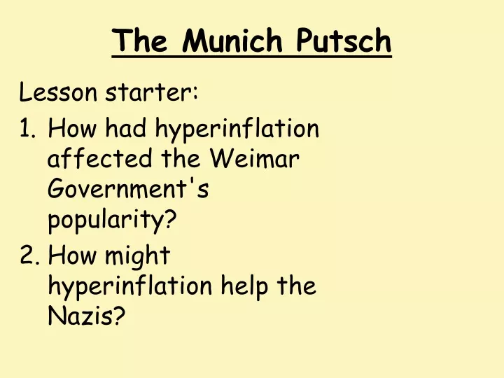 the munich putsch