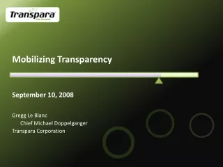 Mobilizing Transparency