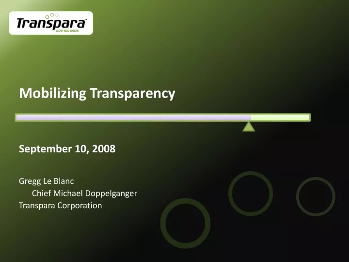 mobilizing transparency