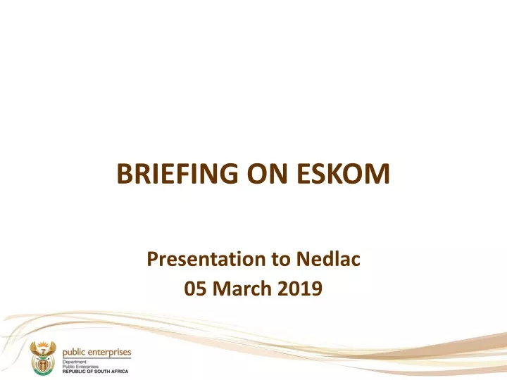 briefing on eskom