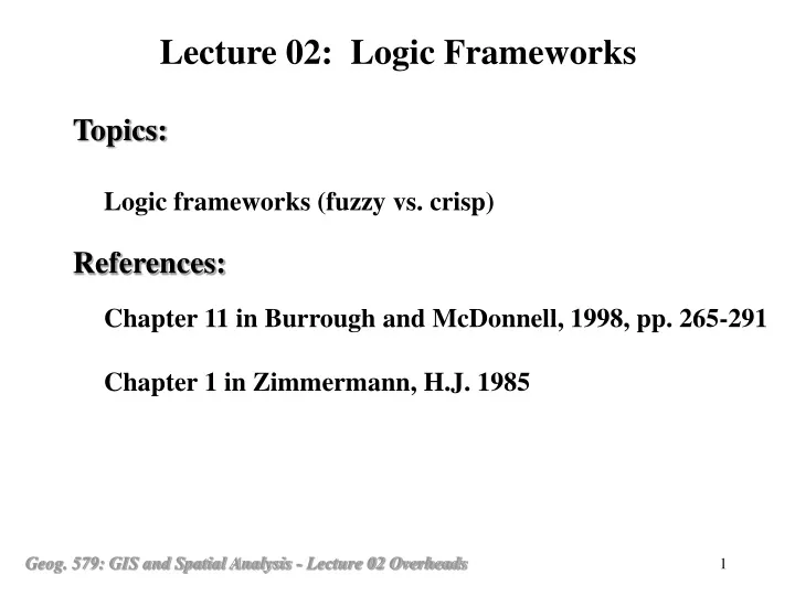 lecture 02 logic frameworks