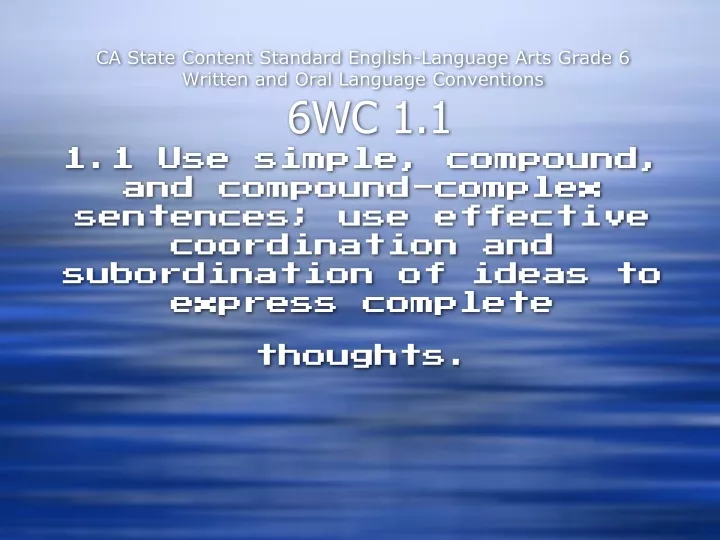 ca state content standard english language arts