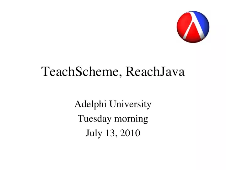 teachscheme reachjava