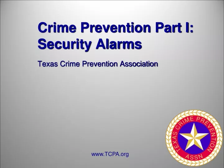 crime prevention part i security alarms