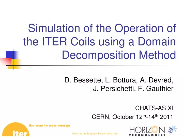 simulation of the operation of the iter coils using a domain decomposition method