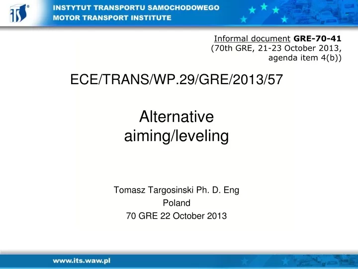 ece trans wp 29 gre 2013 57 alternative aiming leveling