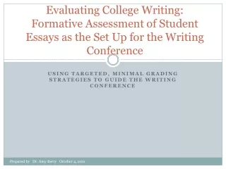 Using Targeted, Minimal grading Strategies to Guide the Writing Conference