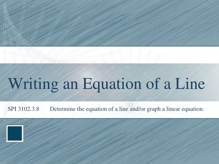 writing an equation of a line
