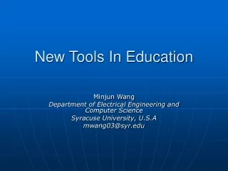 New Tools In Education