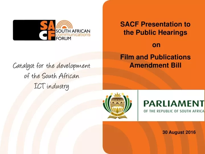 sacf presentation to the public hearings on film