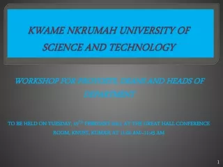 KWAME NKRUMAH UNIVERSITY OF SCIENCE AND TECHNOLOGY
