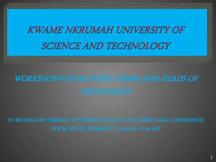 kwame nkrumah university of science and technology