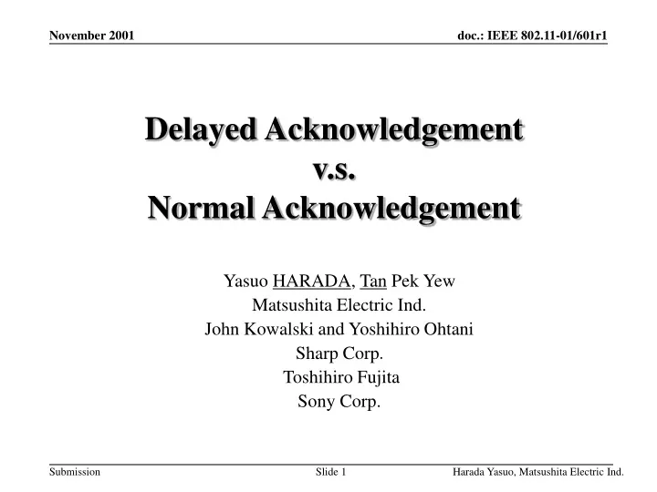 delayed acknowledgement v s normal acknowledgement