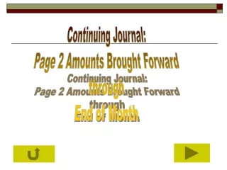 Continuing Journal: Page 2 Amounts Brought Forward through End of Month