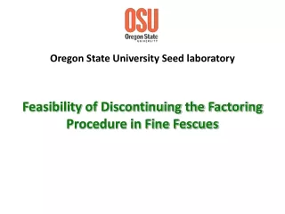 Oregon State University Seed laboratory