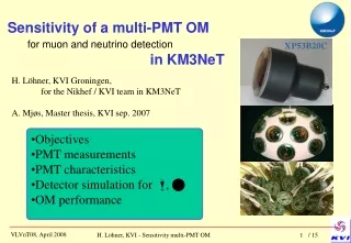 Sensitivity of a multi-PMT OM         for muon and neutrino detection in KM3NeT