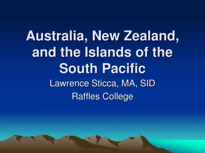 australia new zealand and the islands of the south pacific