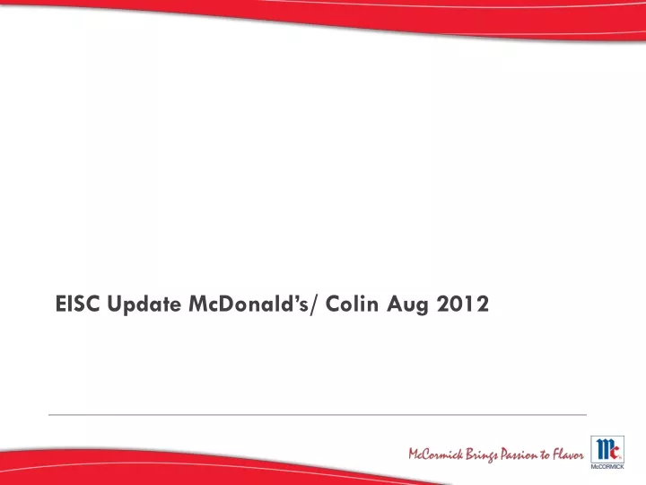 eisc update mcdonald s colin aug 2012