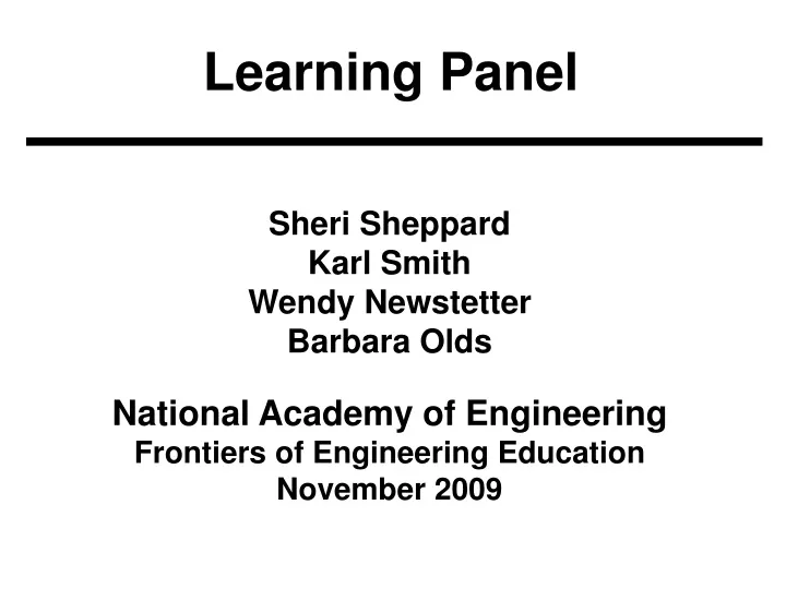 learning panel