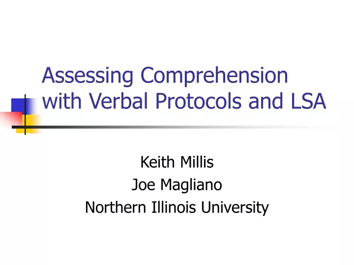 assessing comprehension with verbal protocols and lsa