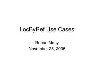 LocByRef Use Cases